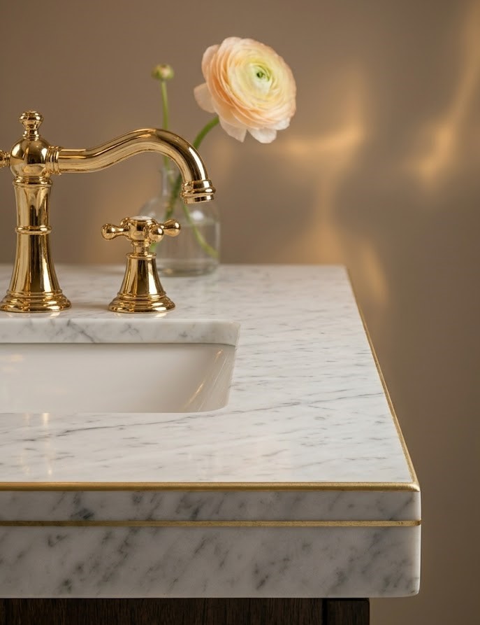Luxury stone bathroom vanity